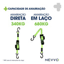 Kit 02 Cinta Catraca Mave 6m 40mm Amarração De Carga 1500kg Preto