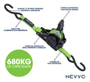 Kit 02 Cinta Catraca Mave 6m 40mm Amarração De Carga 1500kg Preto