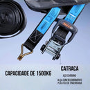 Kit 02 Cinta Catraca Mave 6m 40mm Amarração De Carga 1500kg Preto